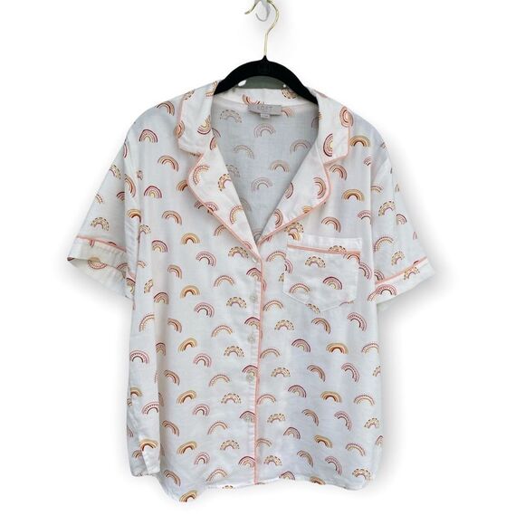 Ann Taylor Other - Ann Taylor Loft Sz M Rainbow Button Down Sleep Shirt